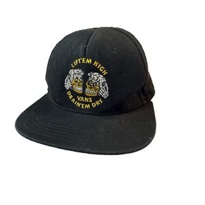 Vans Skull Snapback Hat Black Lift Em High Drain Em Dry Embroidered Streetwear